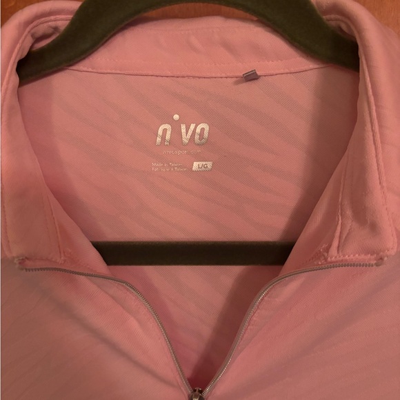 Ladies NVO golf shirt pink and white size L - Picture 2 of 4